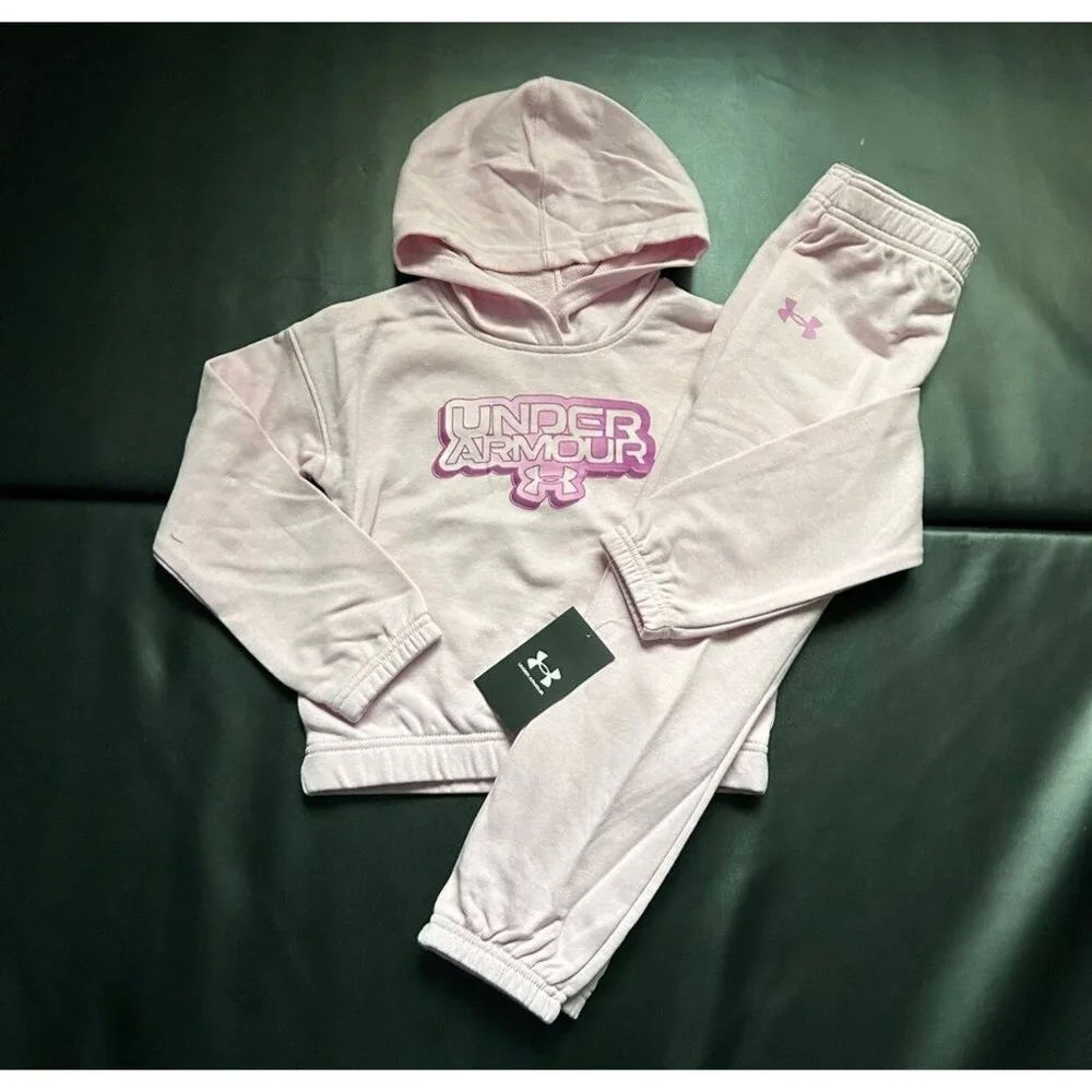 NWT Under Armour Gradient Hoodie & Joggers Set Girl Size 6